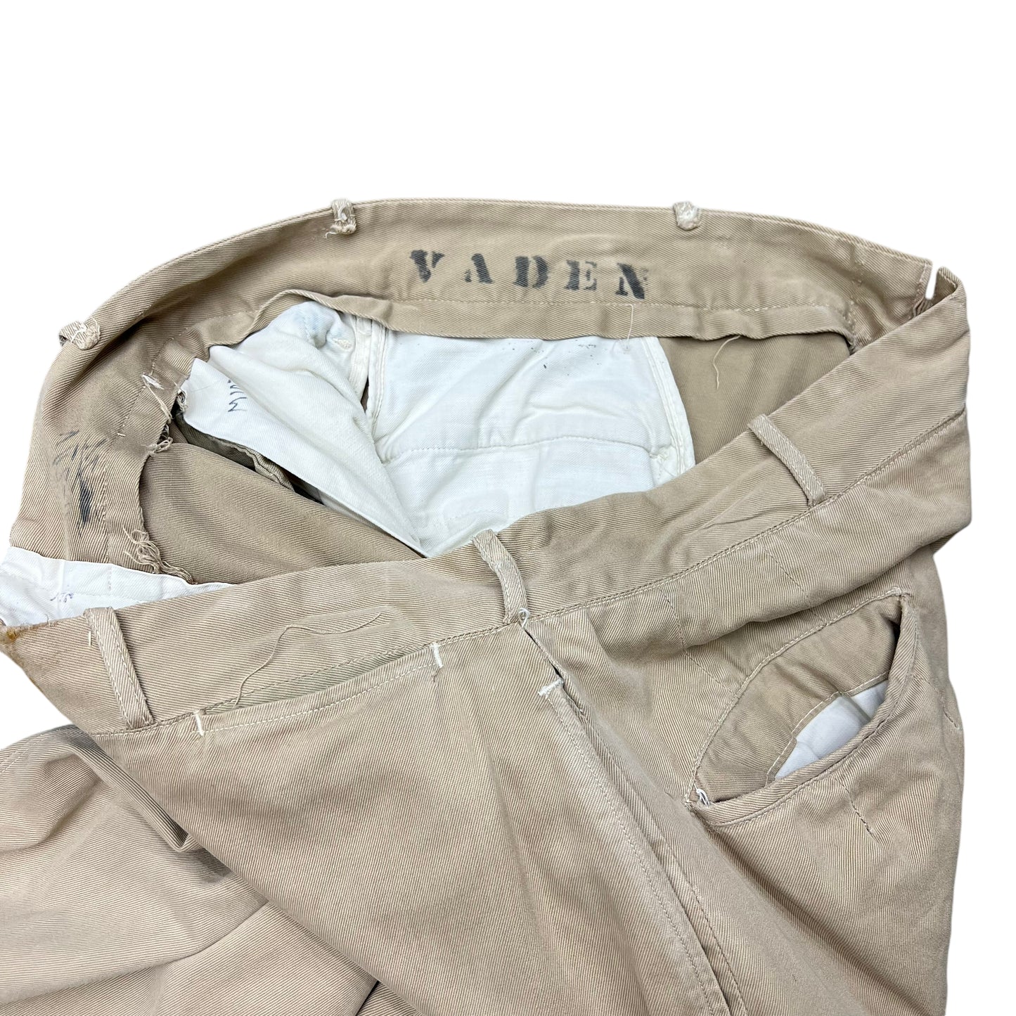 1940s Khaki USN worn chinos (33w)