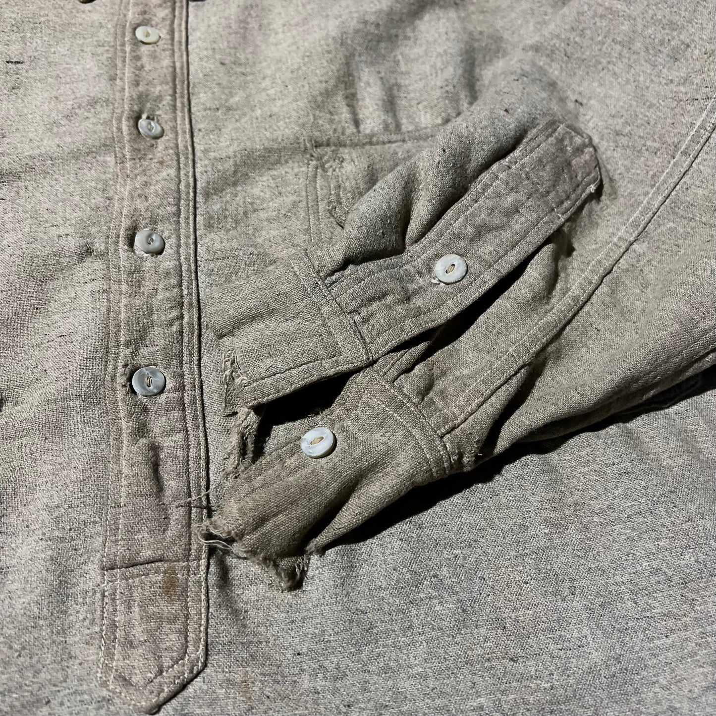 1920s Grey wool pull over work shirt (M/L)