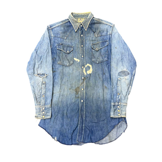 1950s Wrangler Blue Bell slant pocket denim shirt (M)