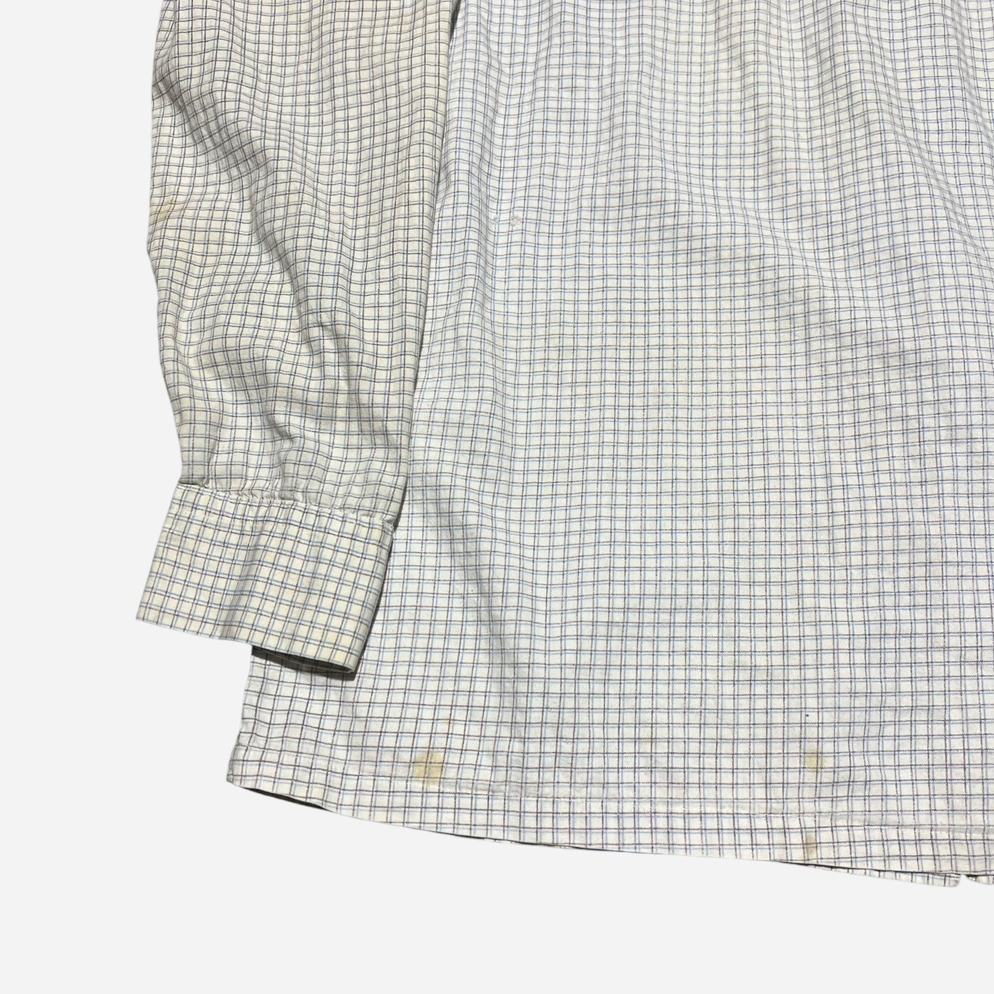 1950s National white plaid cotton loop collar shirt (M)