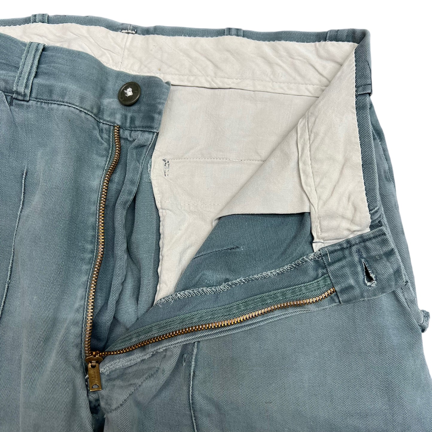 1950s Green sail cloth chino work pants (29w)