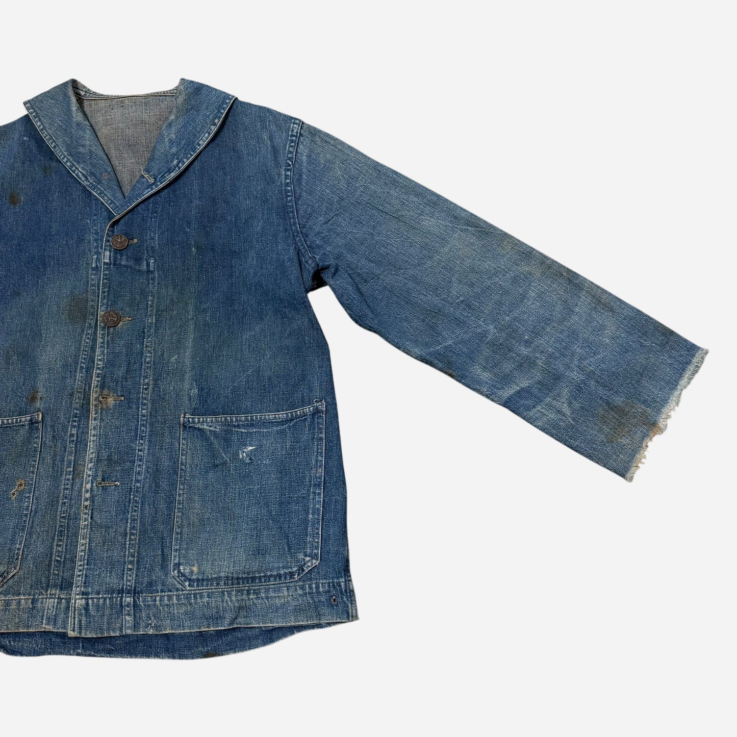 1940s WWII USN denim shawl collar jacket (L)