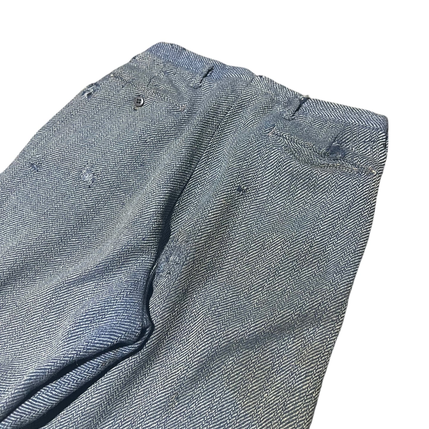 1930s 1940s Blue tweed kover zip pleated pants (29w)