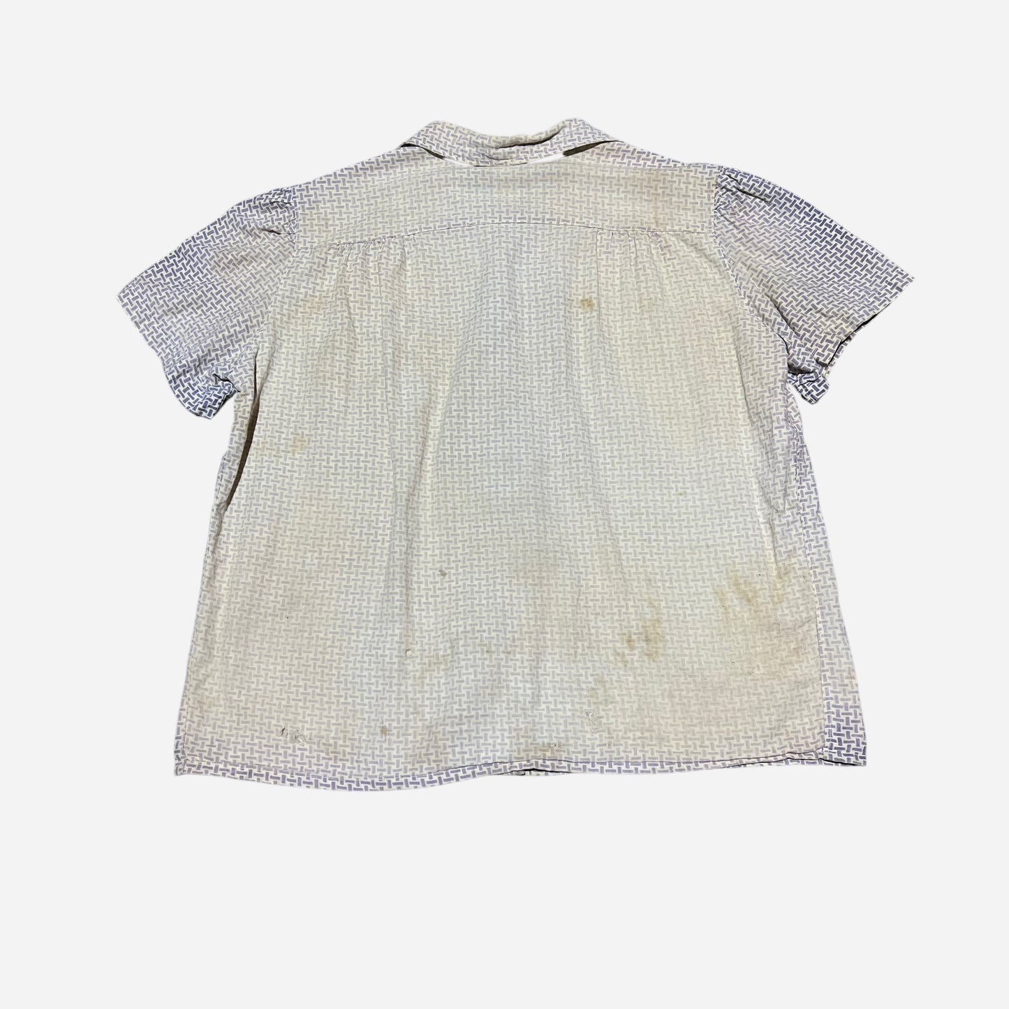 1930s Women’s purple pattern cotton work shirt (M)