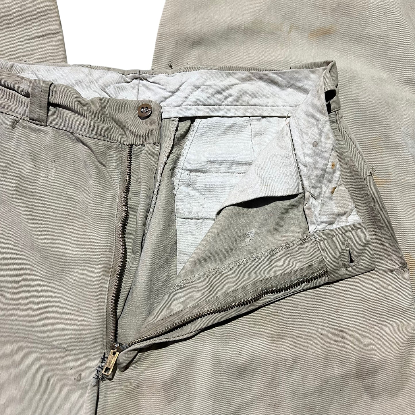 1950s Sail cloth khaki chino work pants (32w)