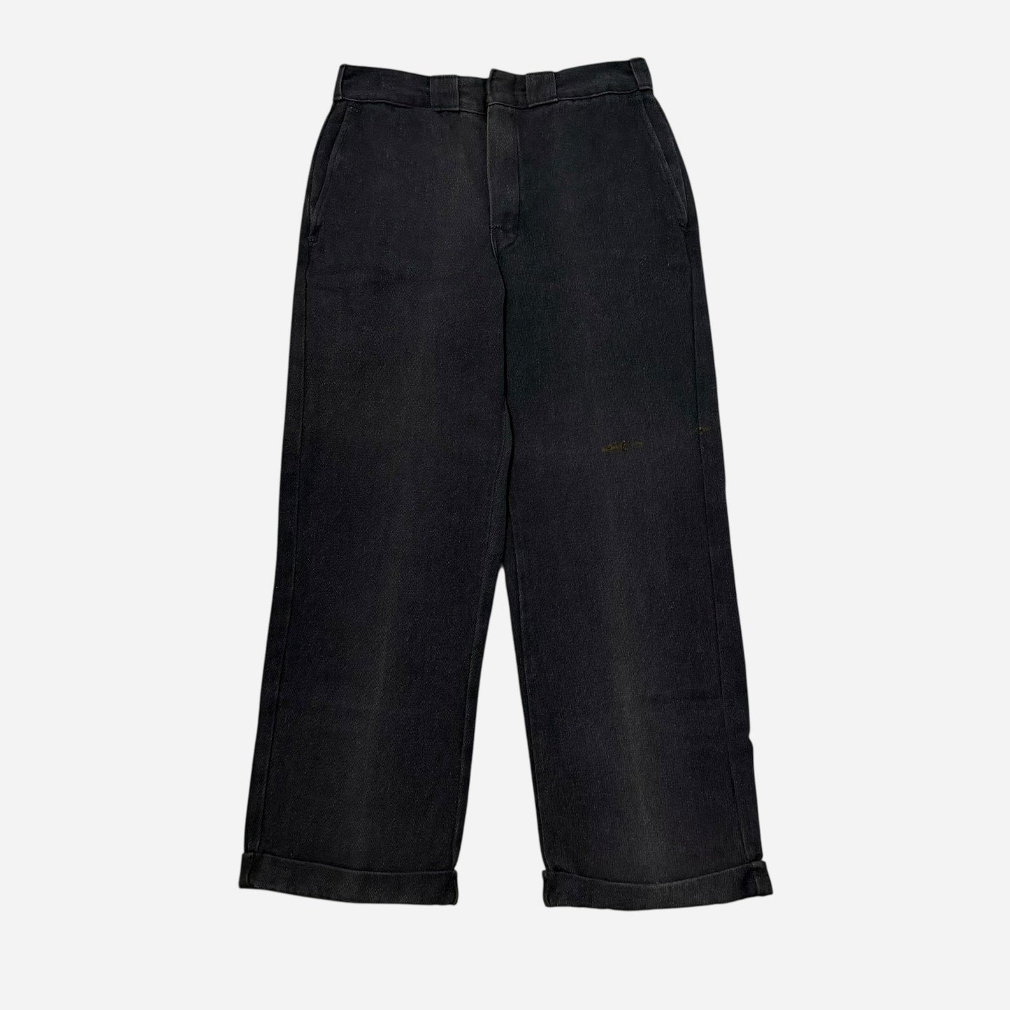 1960s Black cotton whipcord work pants (28w)