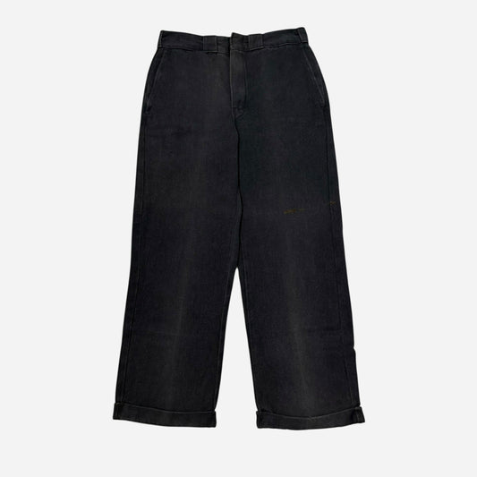 1960s Black cotton whipcord work pants (28w)