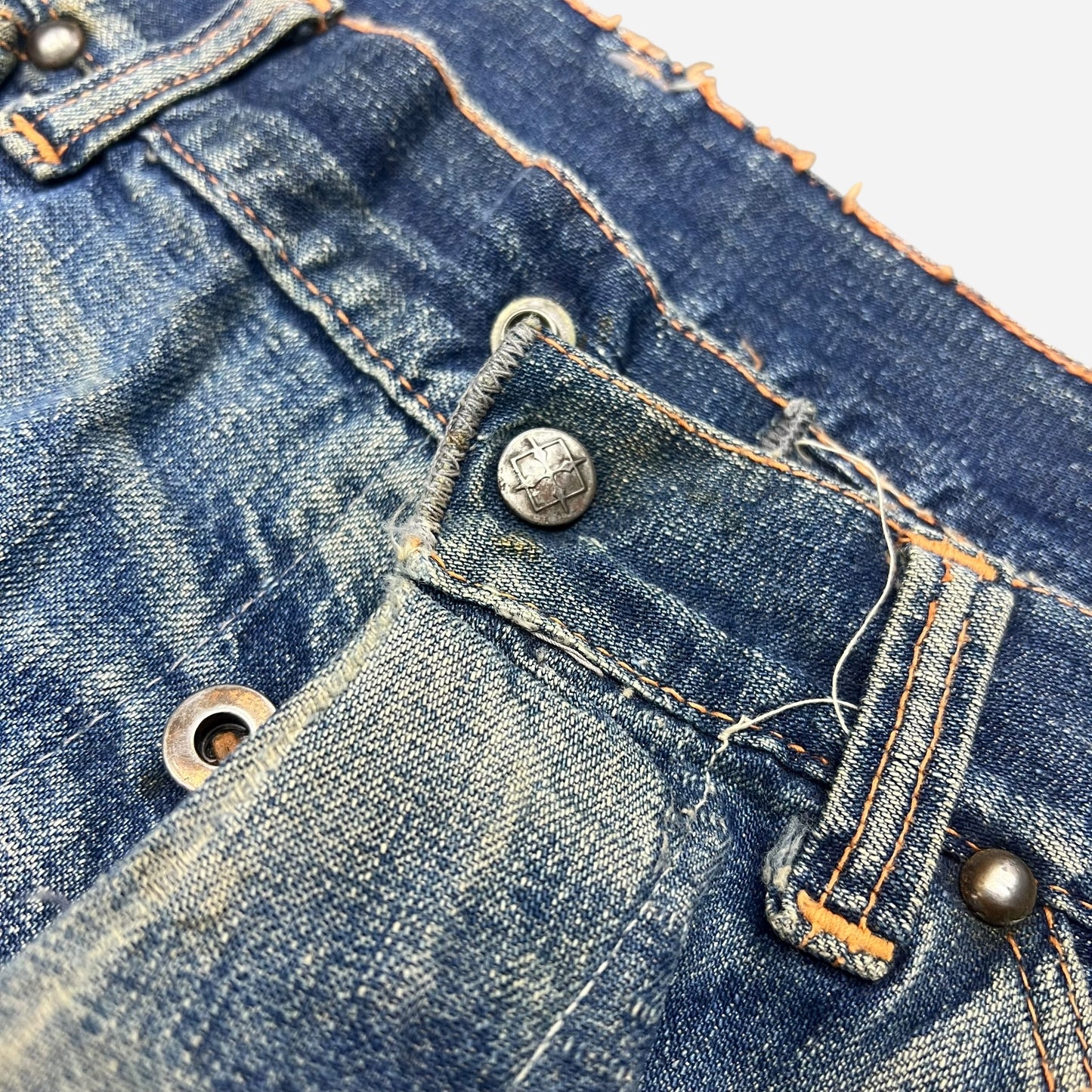 1930s Unbranded donut button fly denim carpenter jeans (32w)