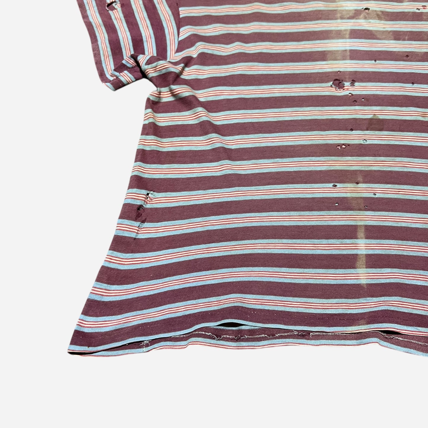 1940s Striped boxy light cotton t shirt (M)