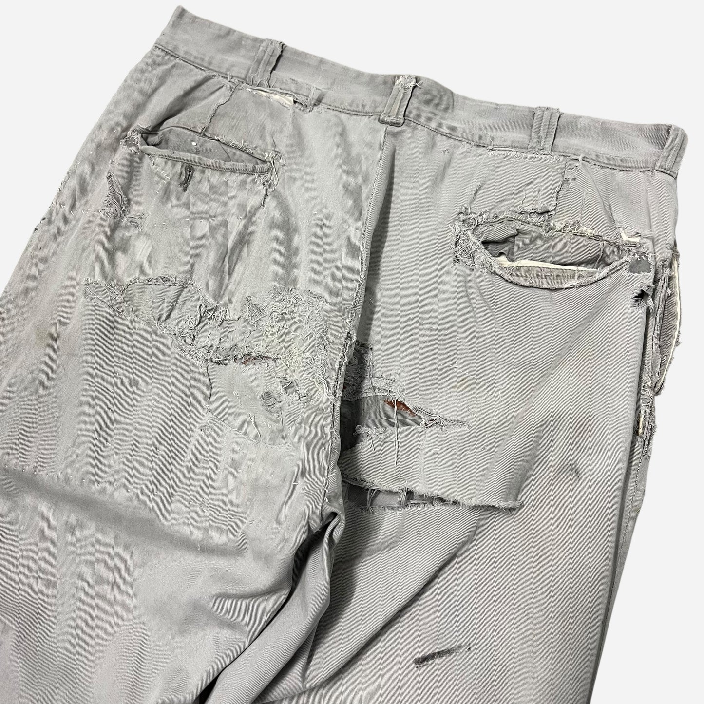 1950s Big Mac heavily repaired gray chinos (34w)
