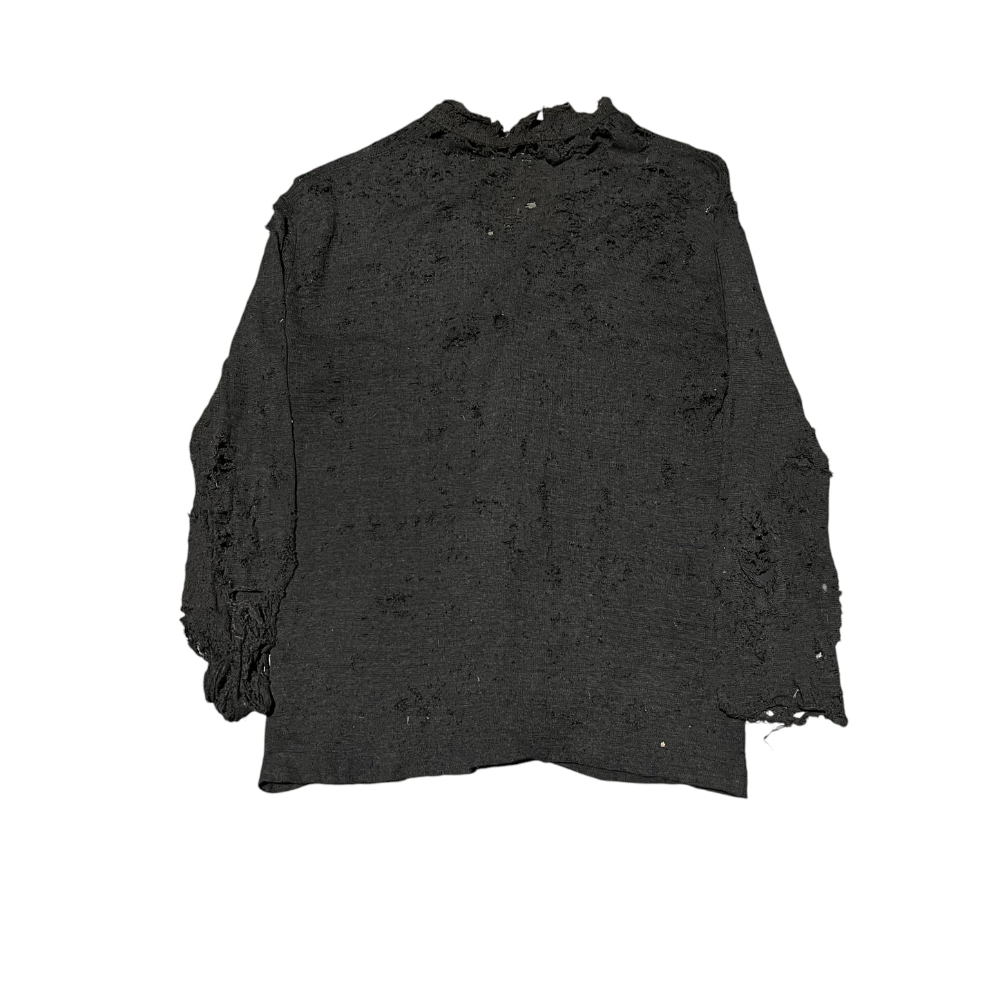 1930s 1940s Distressed black wool cardigan (M/L)