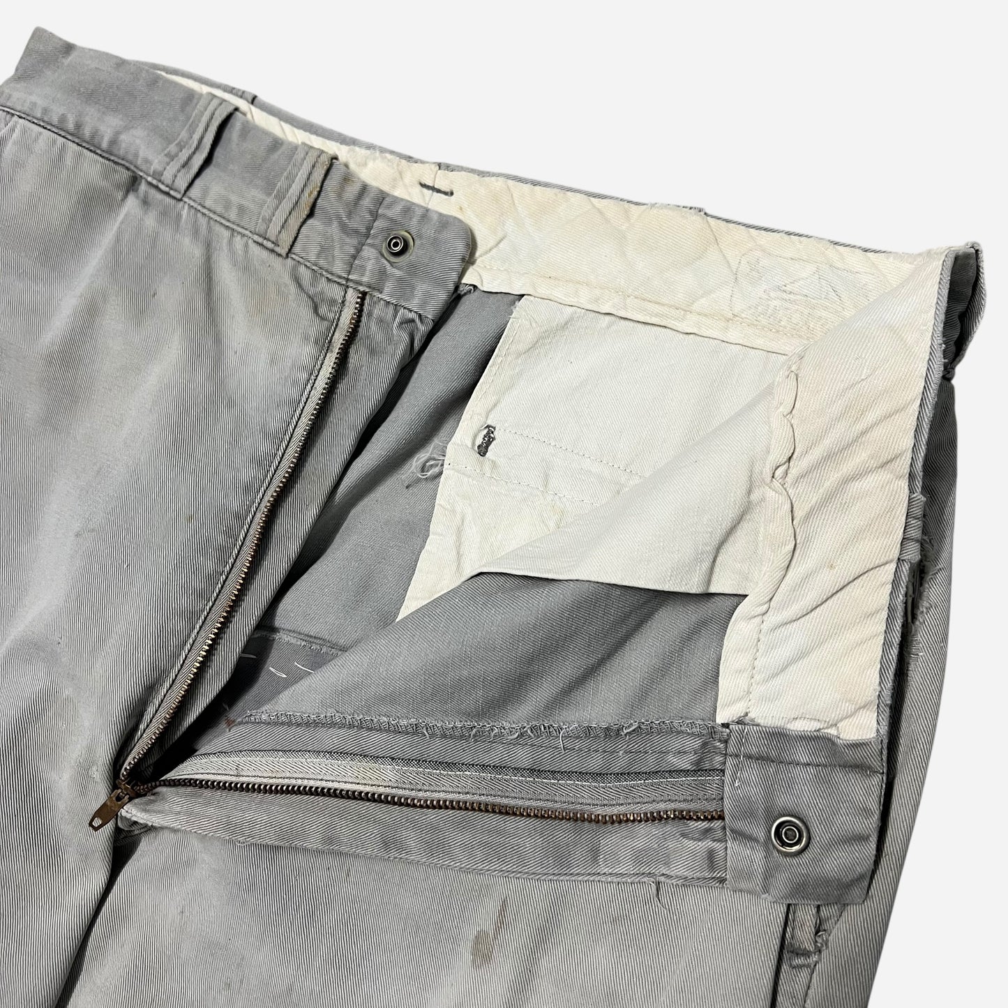 1950s Powerhouse heavily repaired gray chinos (32w)