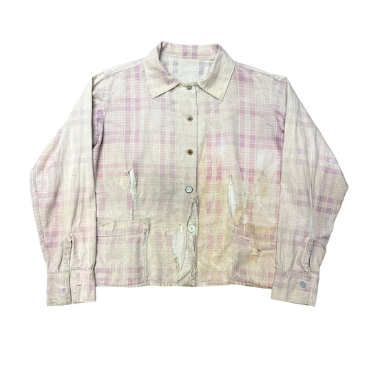 1940s Faded pink homemade flannel (M/L)