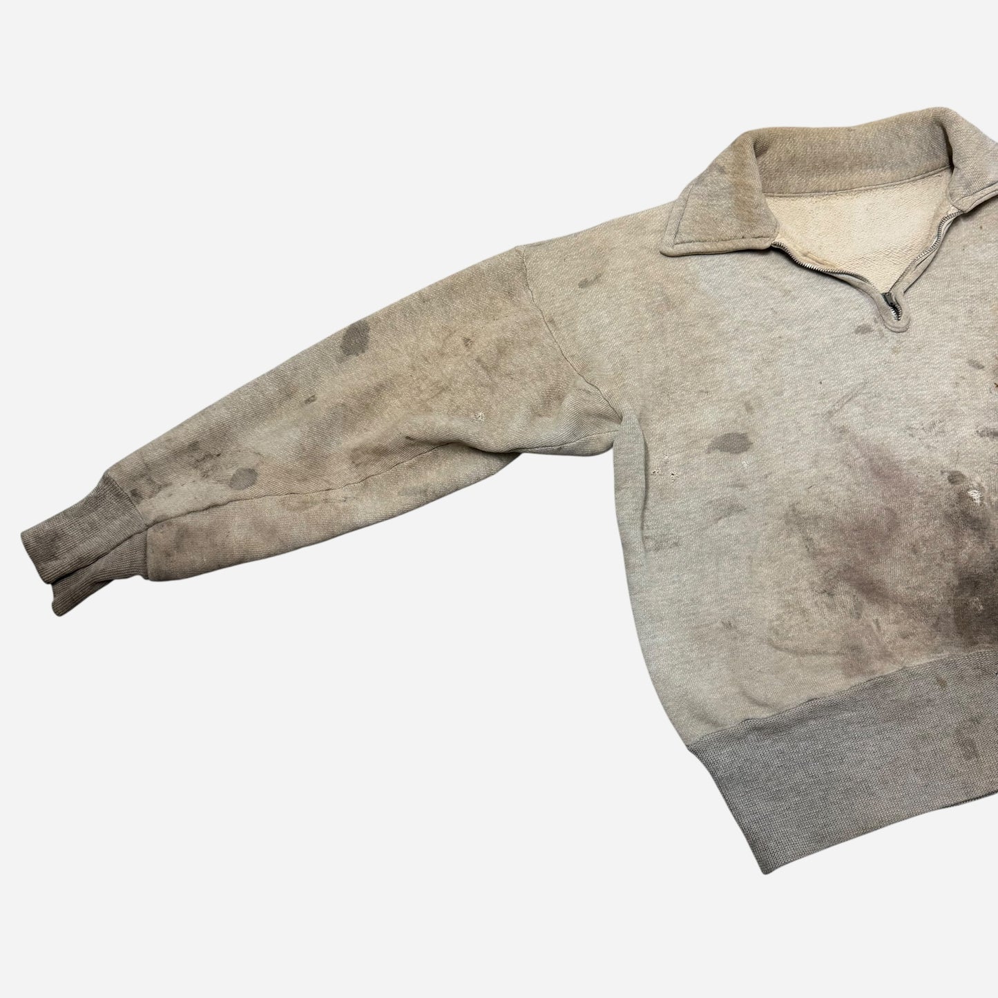 1950s Two toned quarter zip collared sweatshirt (S)