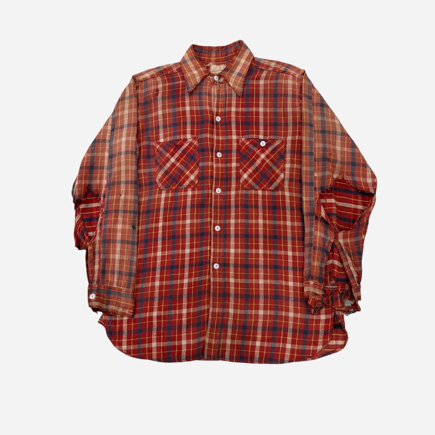 1930s 1940s Winter Wear cotton flannel shirt (L)