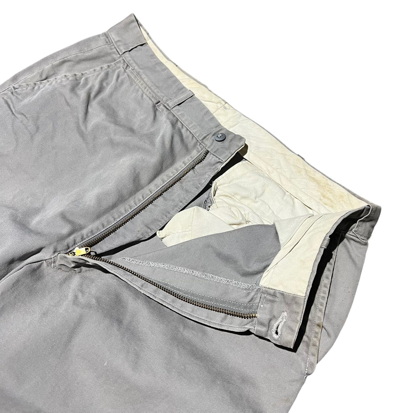 1950s Gray sail cloth chino work pants (34w)