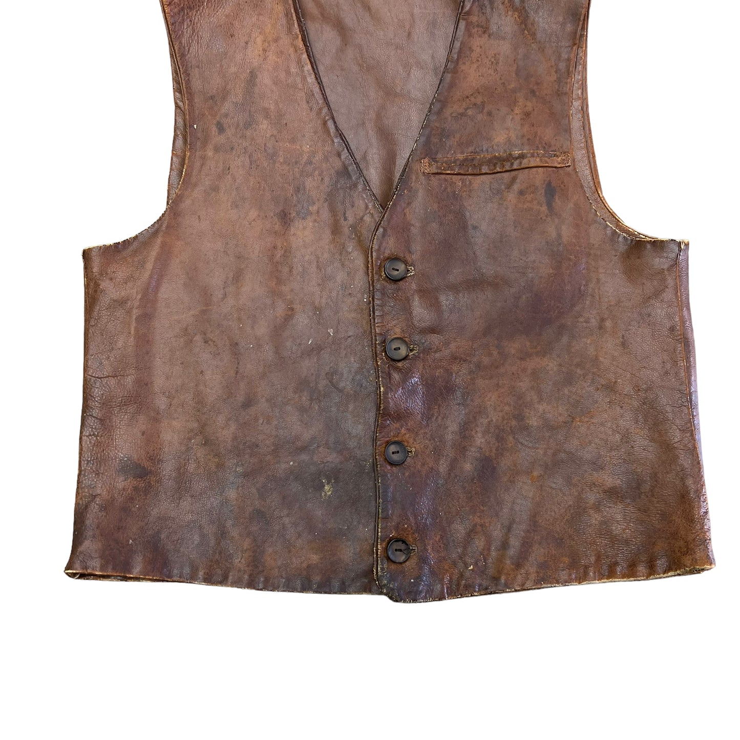 1960s Brown leather vest (M)