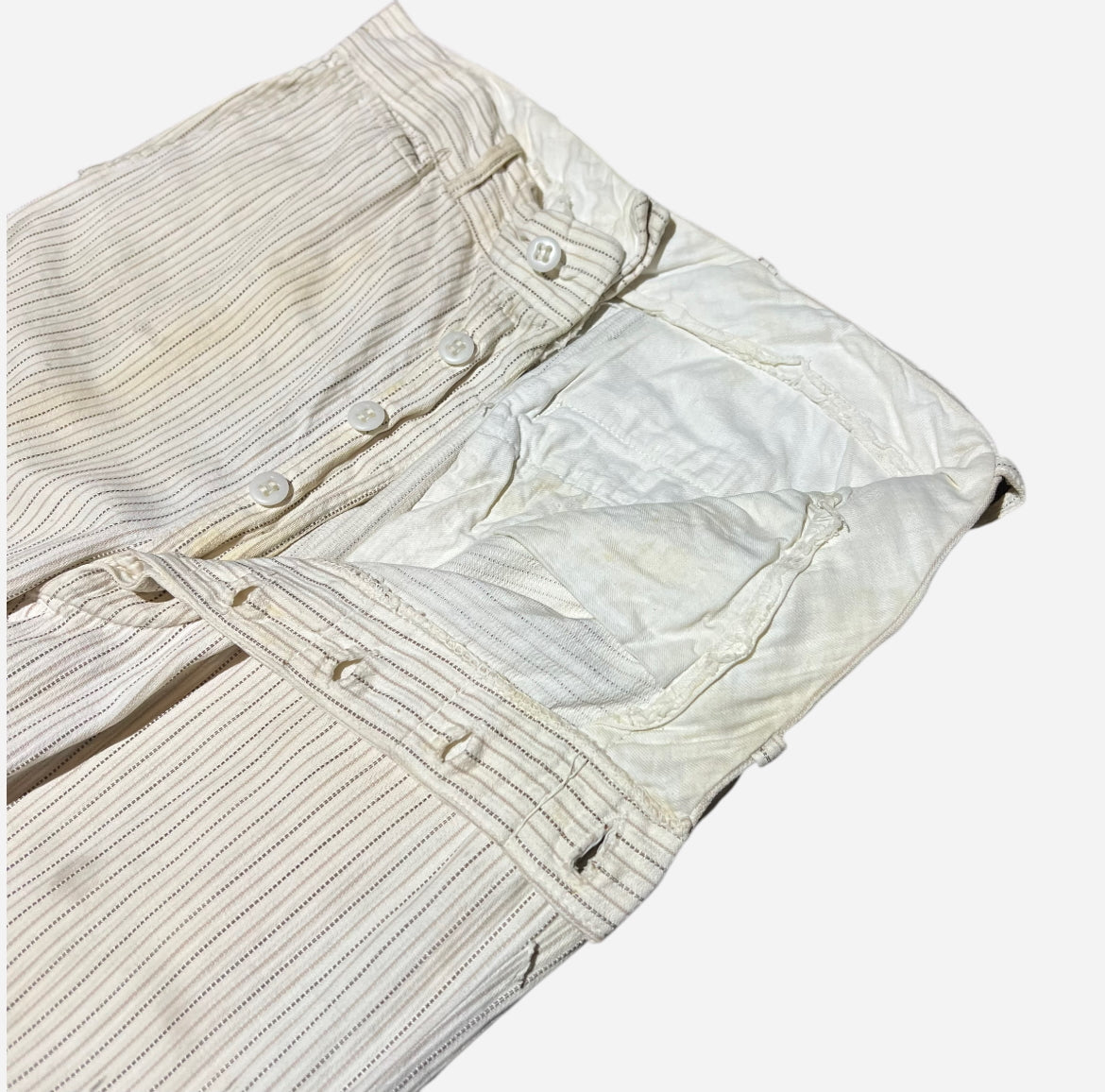 1930s 1940s White ribbed summer pants (30w)