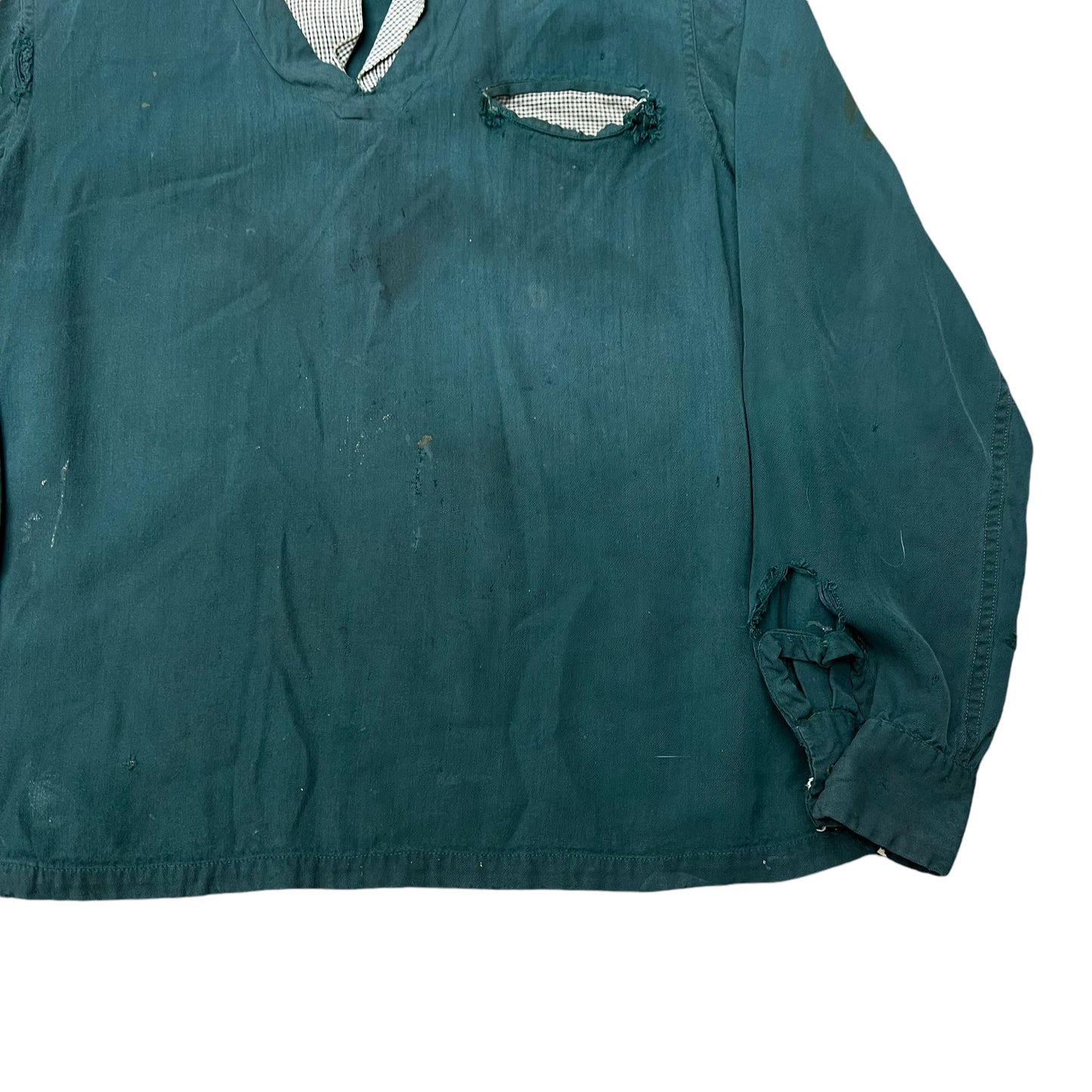 1950s McGregor distressed green rayon shirt (S)