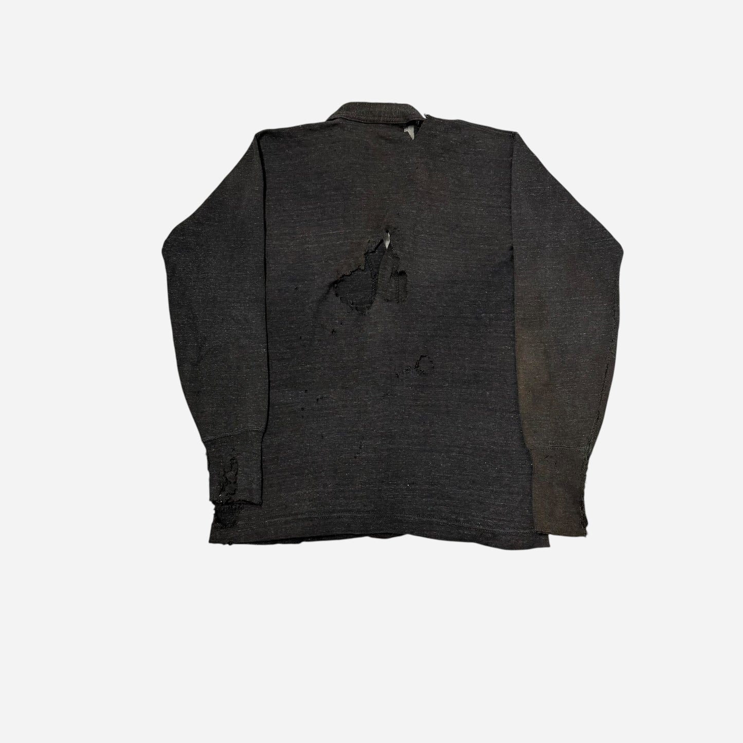 1940s Cotton salt & pepper distressed cardigan (L)