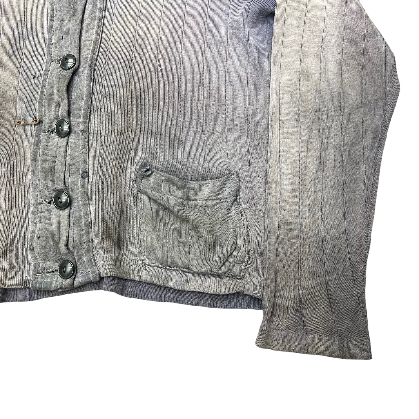 1940s Sun faded & distressed purple cotton cardigan (S/M)