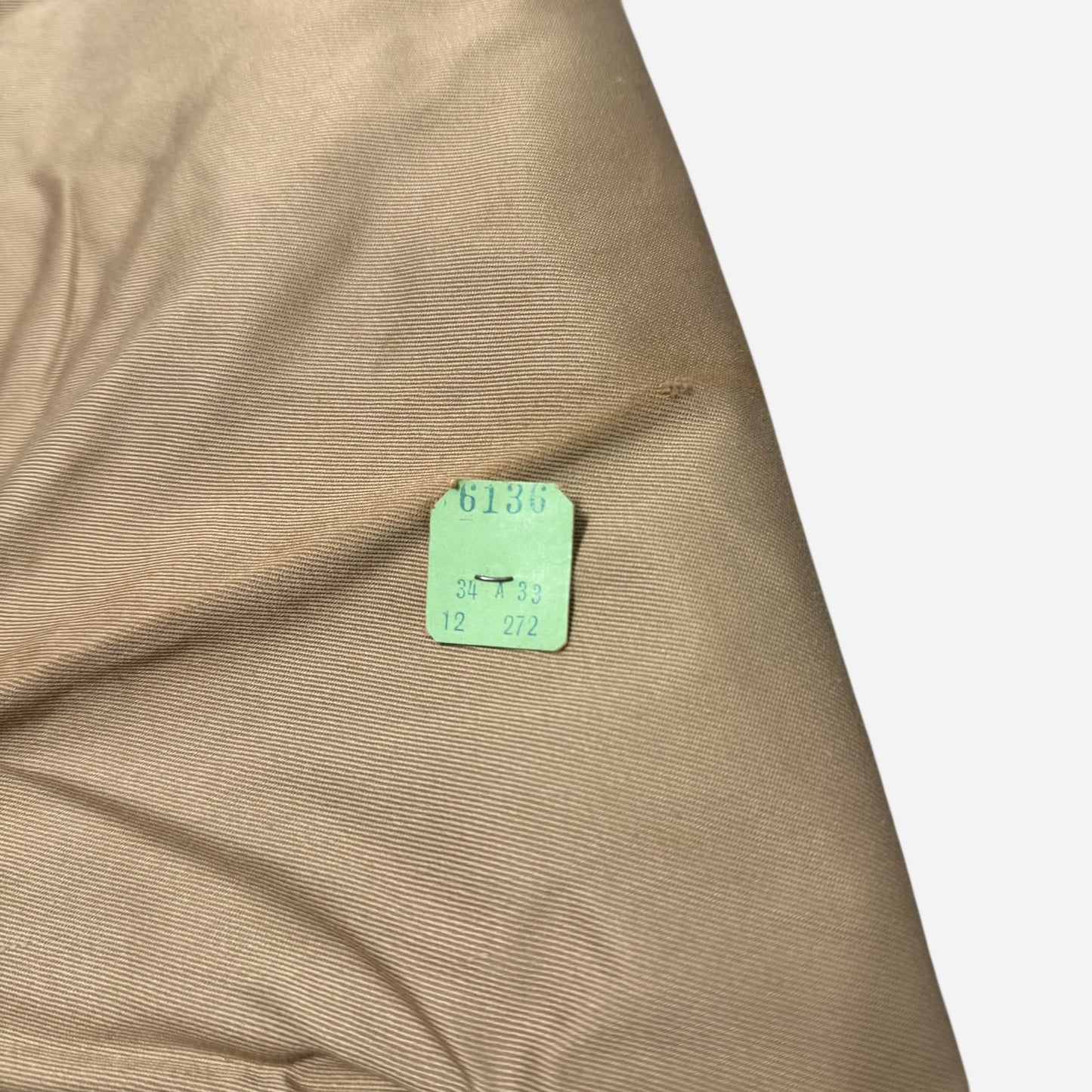 1940s WWII NOS US Army zinc button khaki chinos (34w)