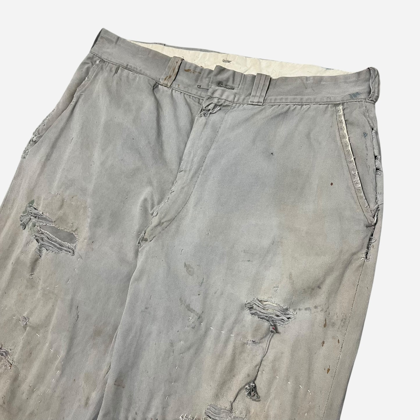 1950s Big Mac heavily repaired gray work chinos (32w)
