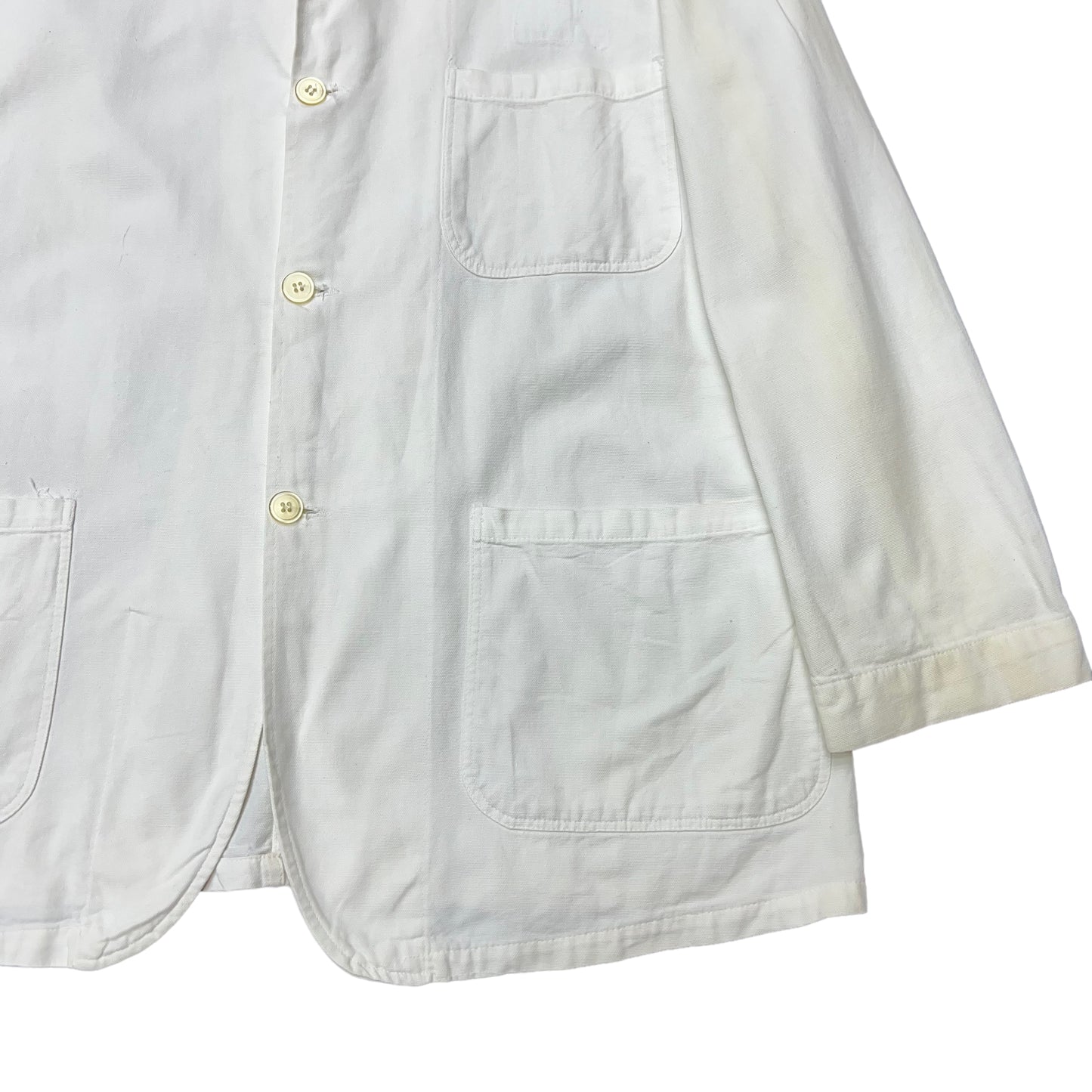 1950s 1960s White cotton work chore jacket (L/XL)