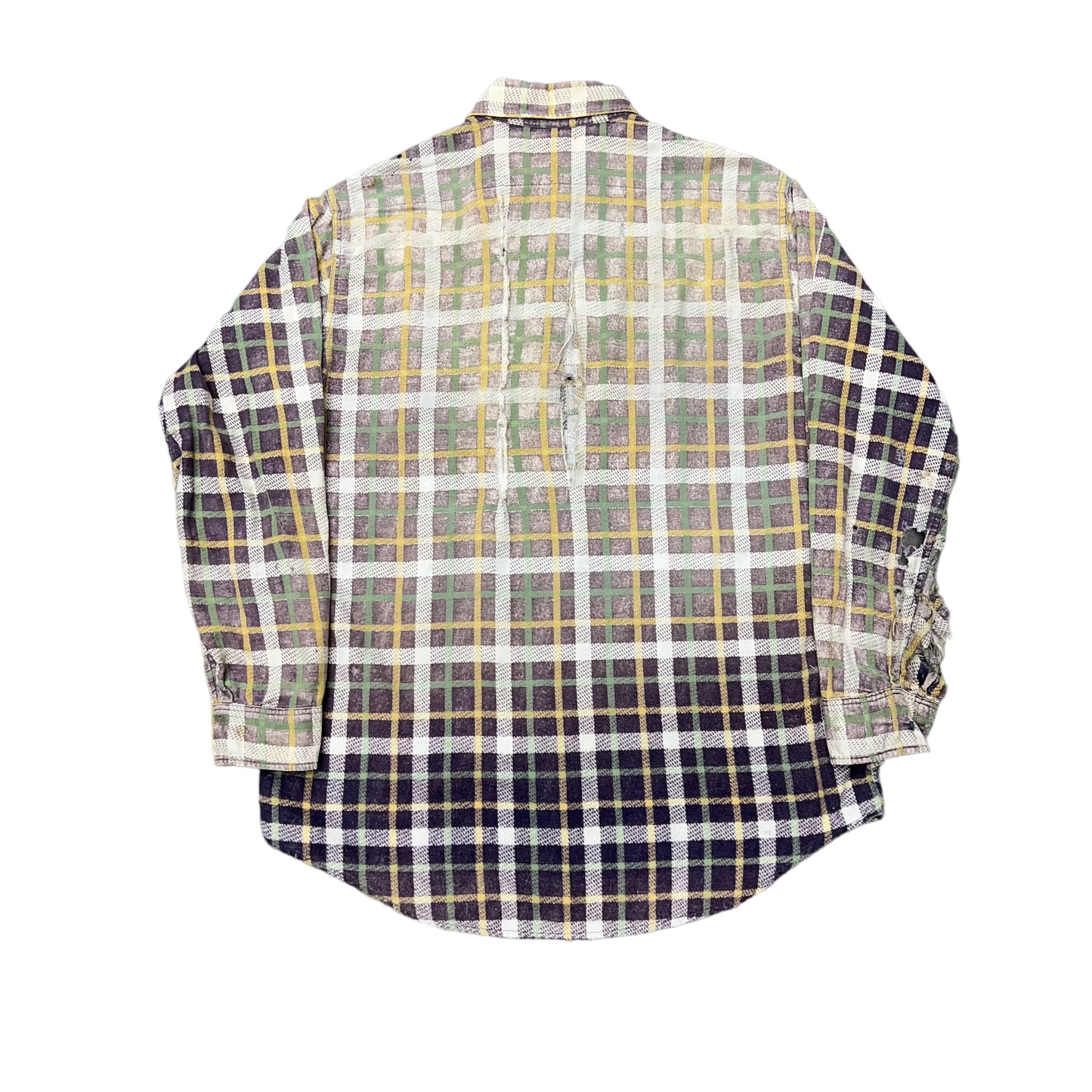 1950s Pennys distressed plaid cotton shirt flannel (M)