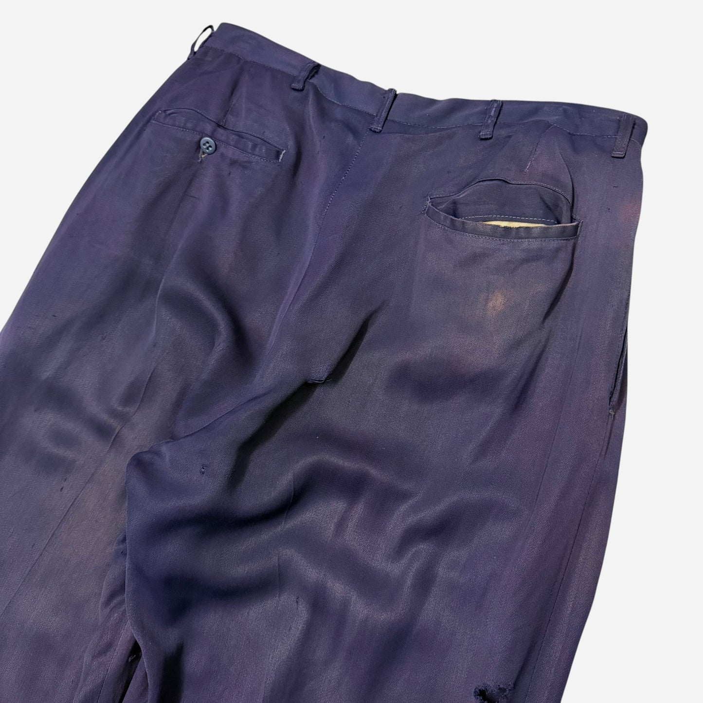 1950s Purple rayon pleated pants (31w)