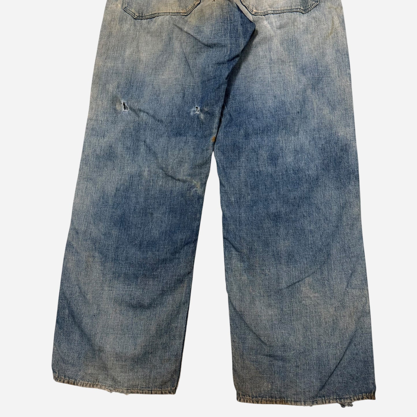1930s Pointer Brand buckle back repaired denim jeans (35w)