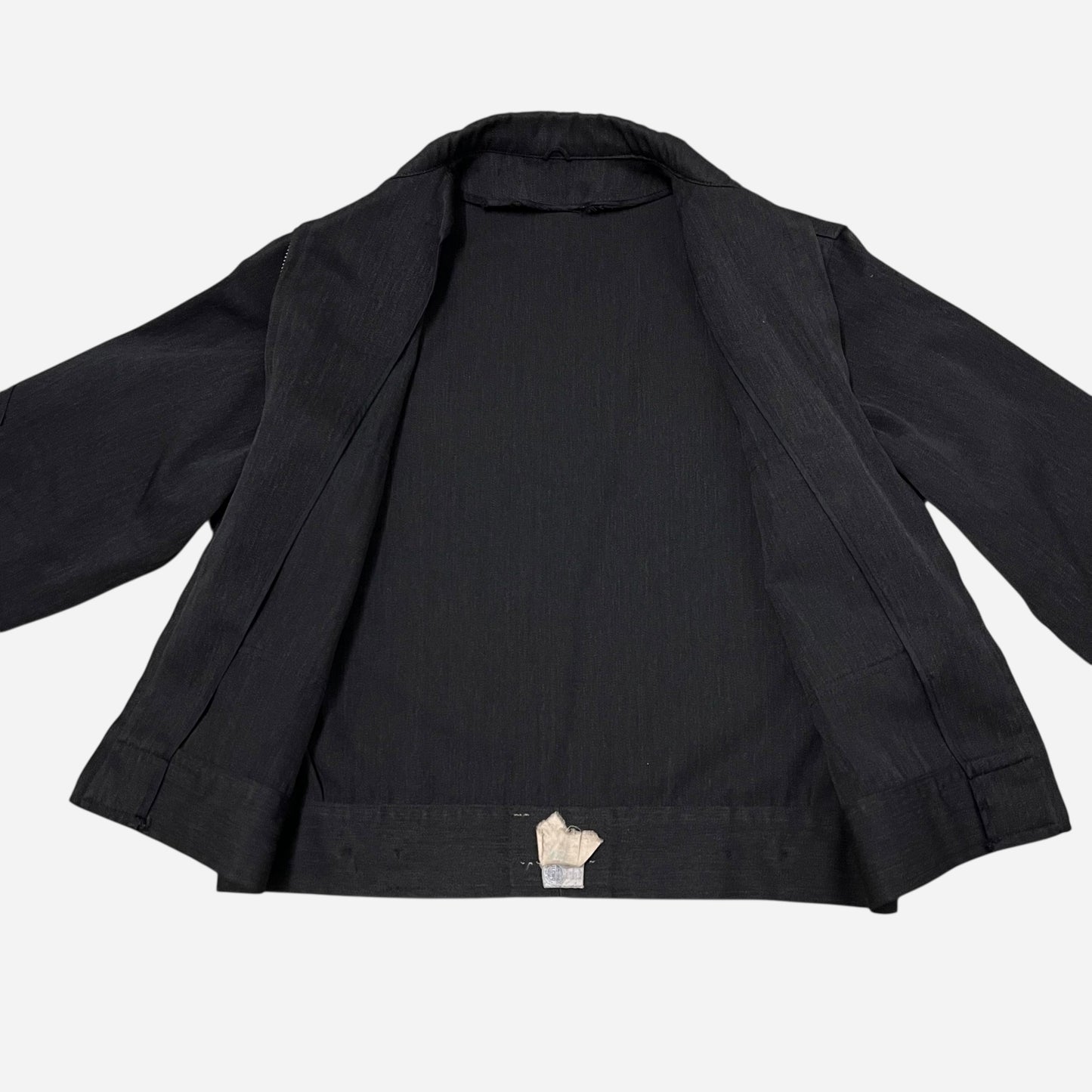 1960s Black cotton whipcord boxy work jacket (M)