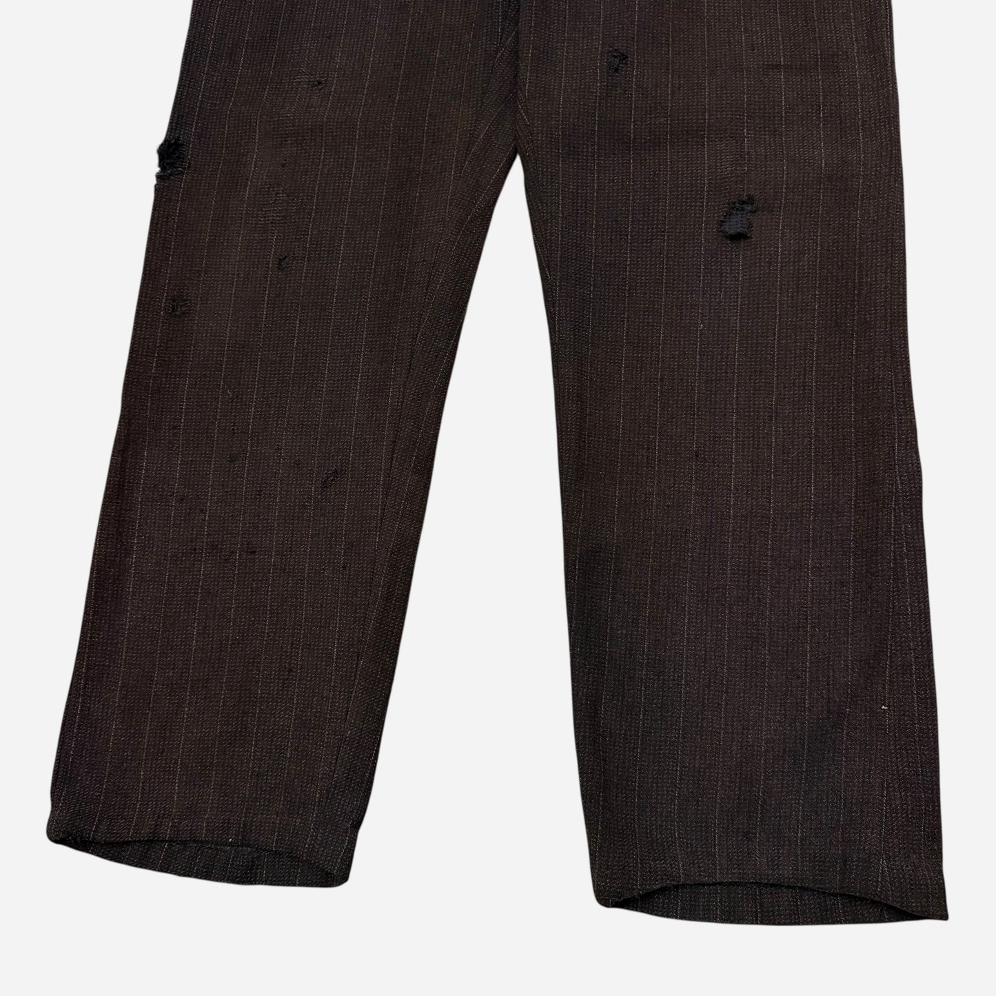 1900s Wool/cotton blend dark purple buckle back pants (35w)