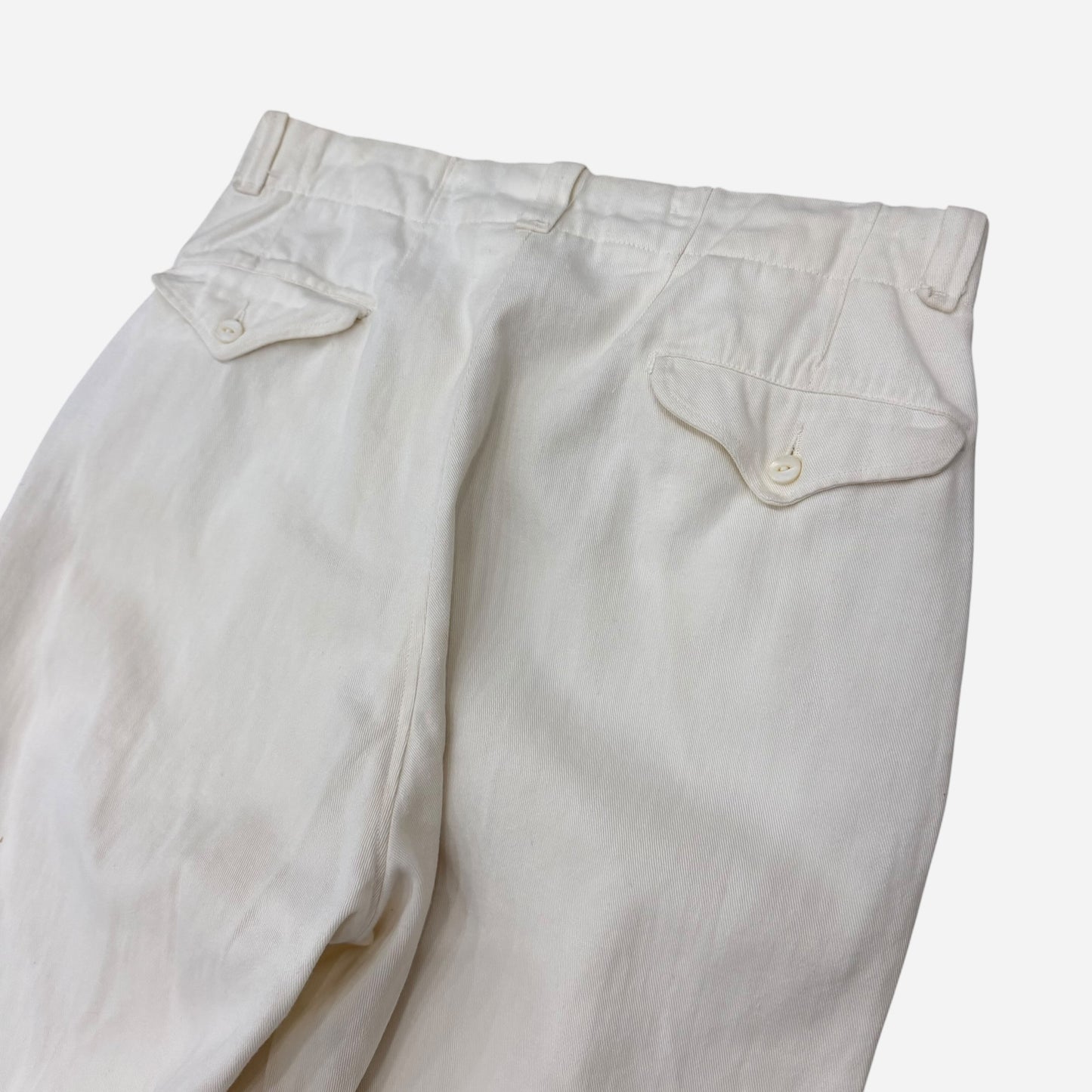 1940s US Navy white cotton double button pants (32w)