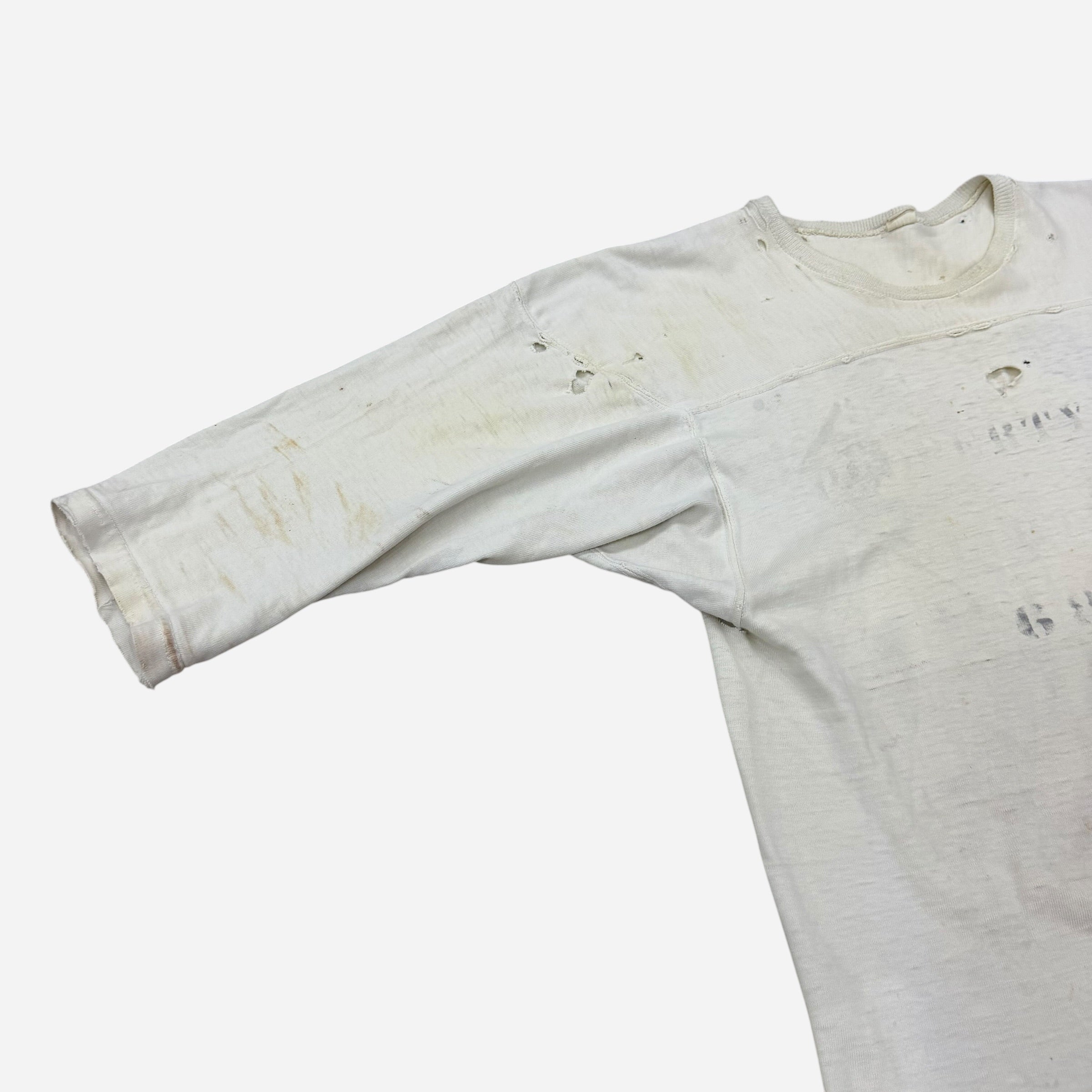 1950s Thrashed white cotton athletic jersey shirt (M) – Bastler