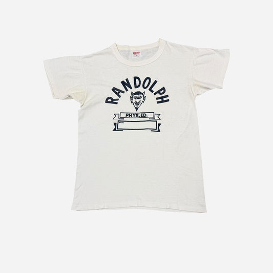 1950s Devil print black & white t shirt (M)