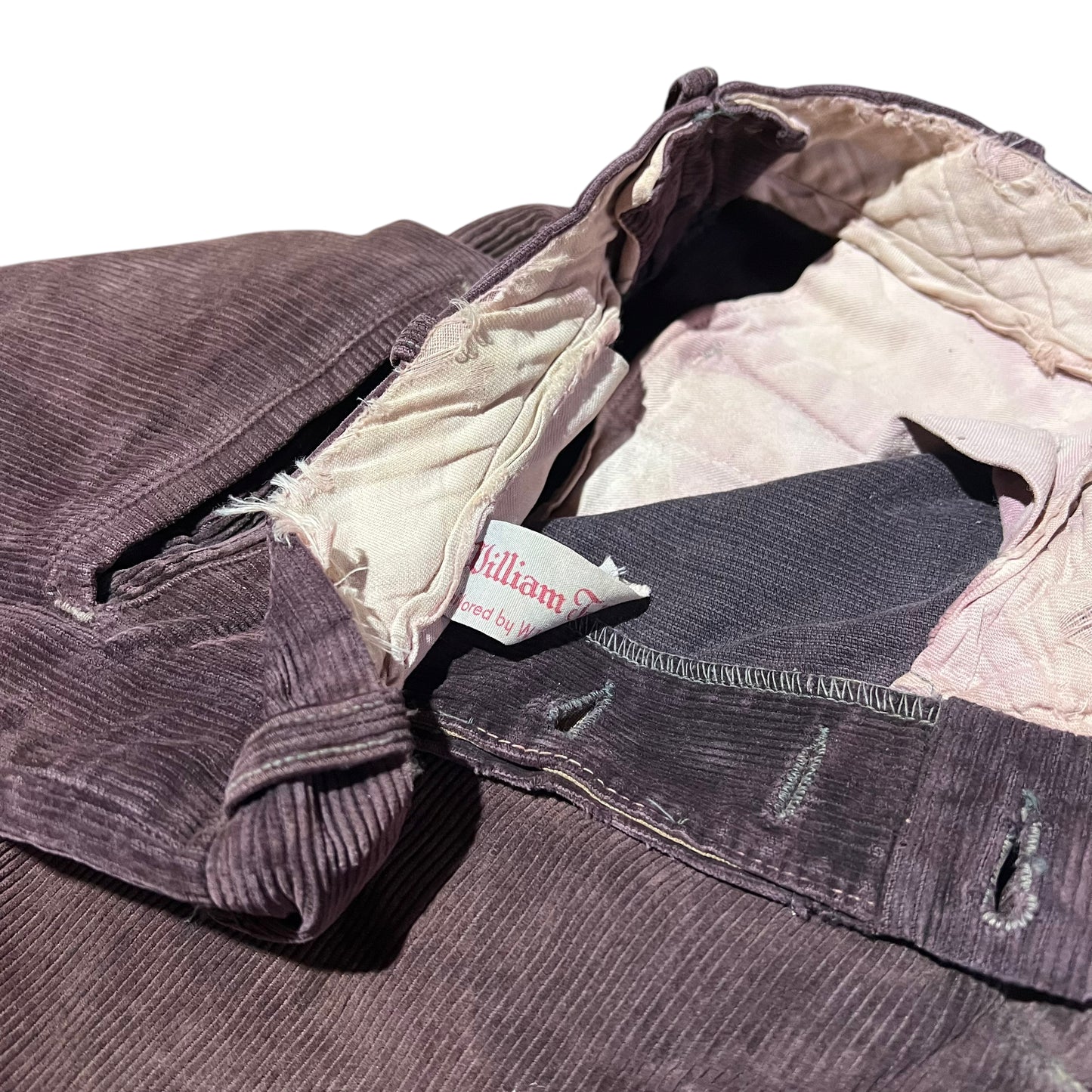 1950s Sun faded purple corduroy button fly pants (32w)