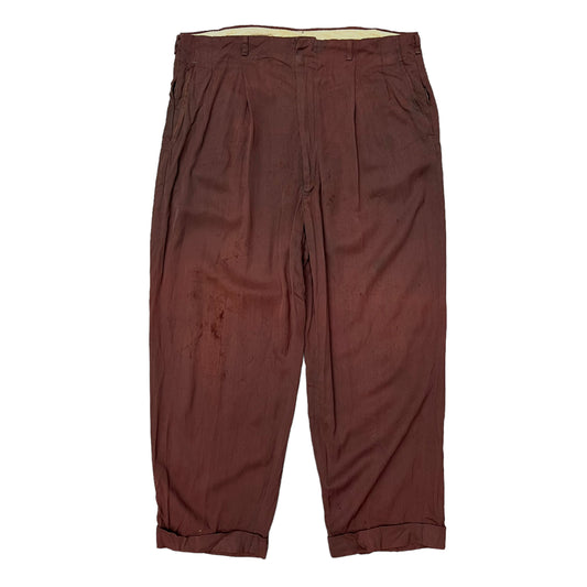 1950s Brown faded gabardine pants (36w)