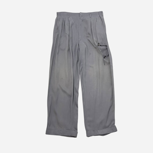 1950s Light purple rayon pleated drop loop pants (31w)