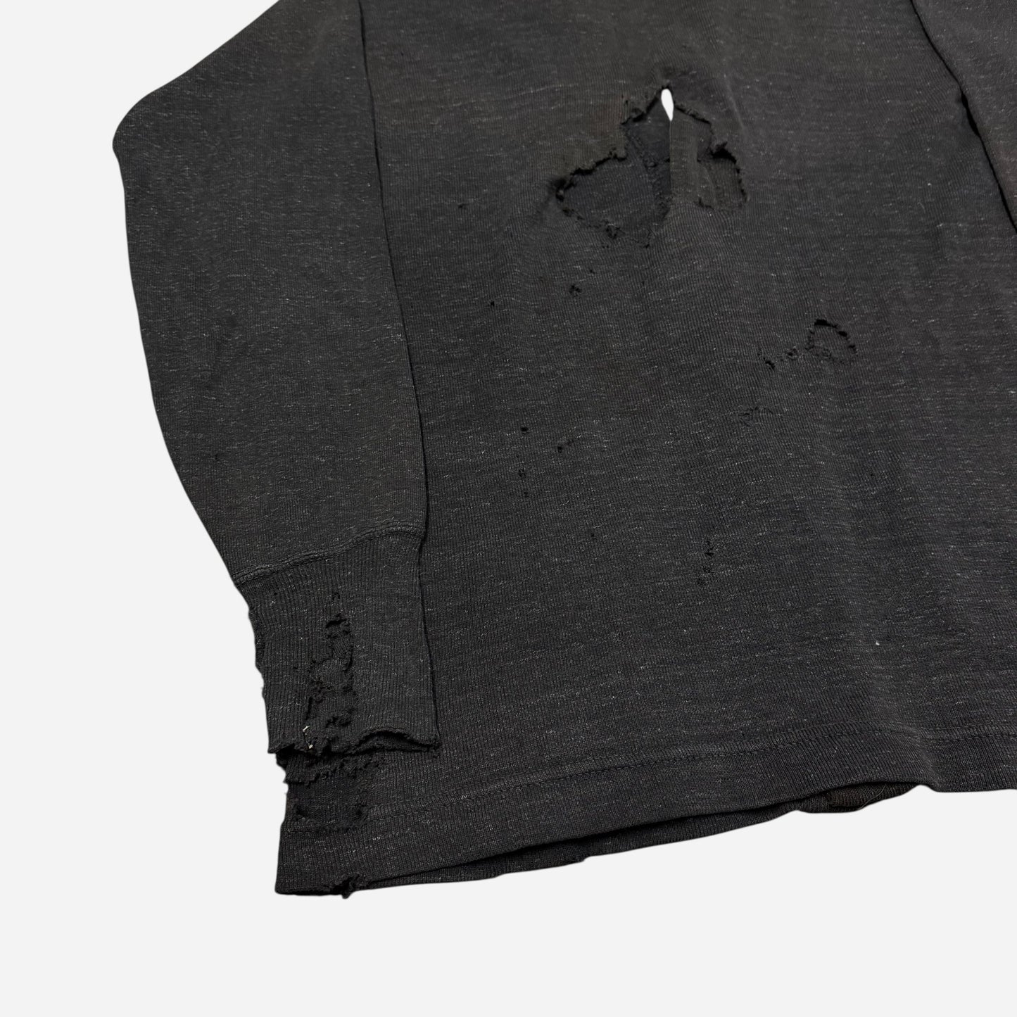 1940s Cotton salt & pepper distressed cardigan (L)