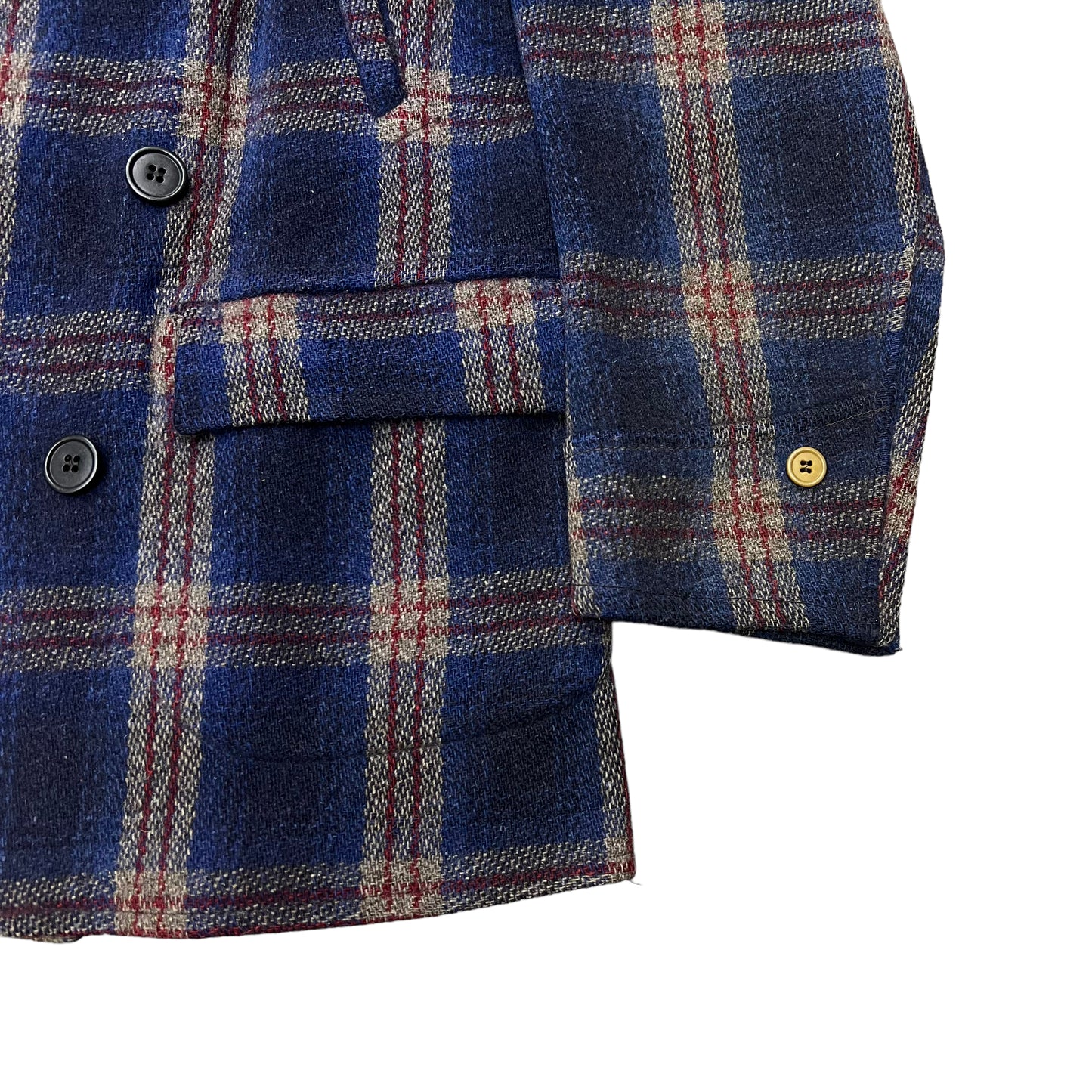 1930s-1940s Sears plaid belt back DB coat (L)