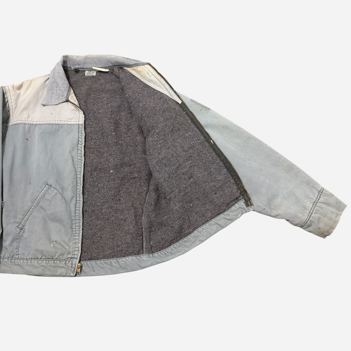1950s Key brand gray cotton belt back work jacket (M/L)