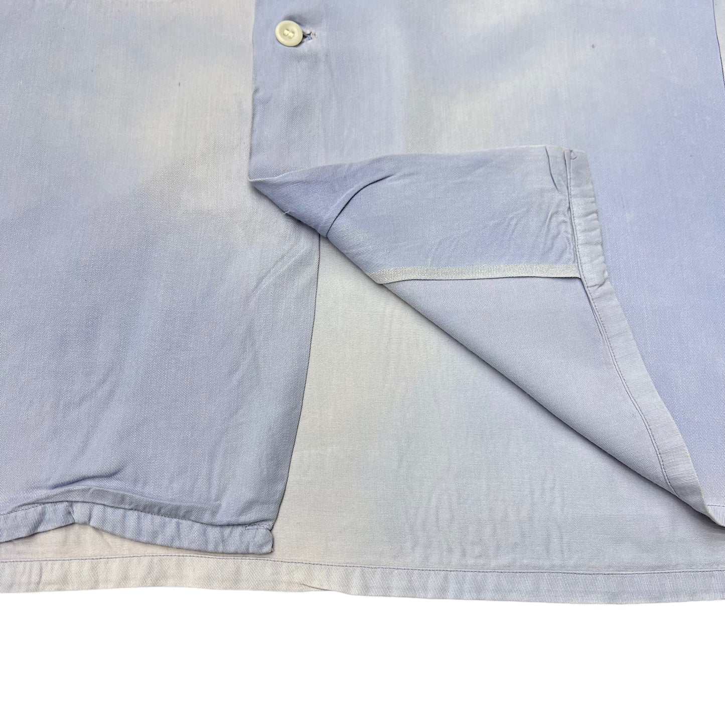 1940s Sunset Loel sun faded blue rayon loop collar shirt (M)