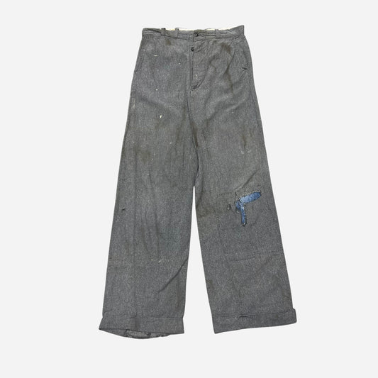 1940s Salt & pepper cotton chambray pants (30w)