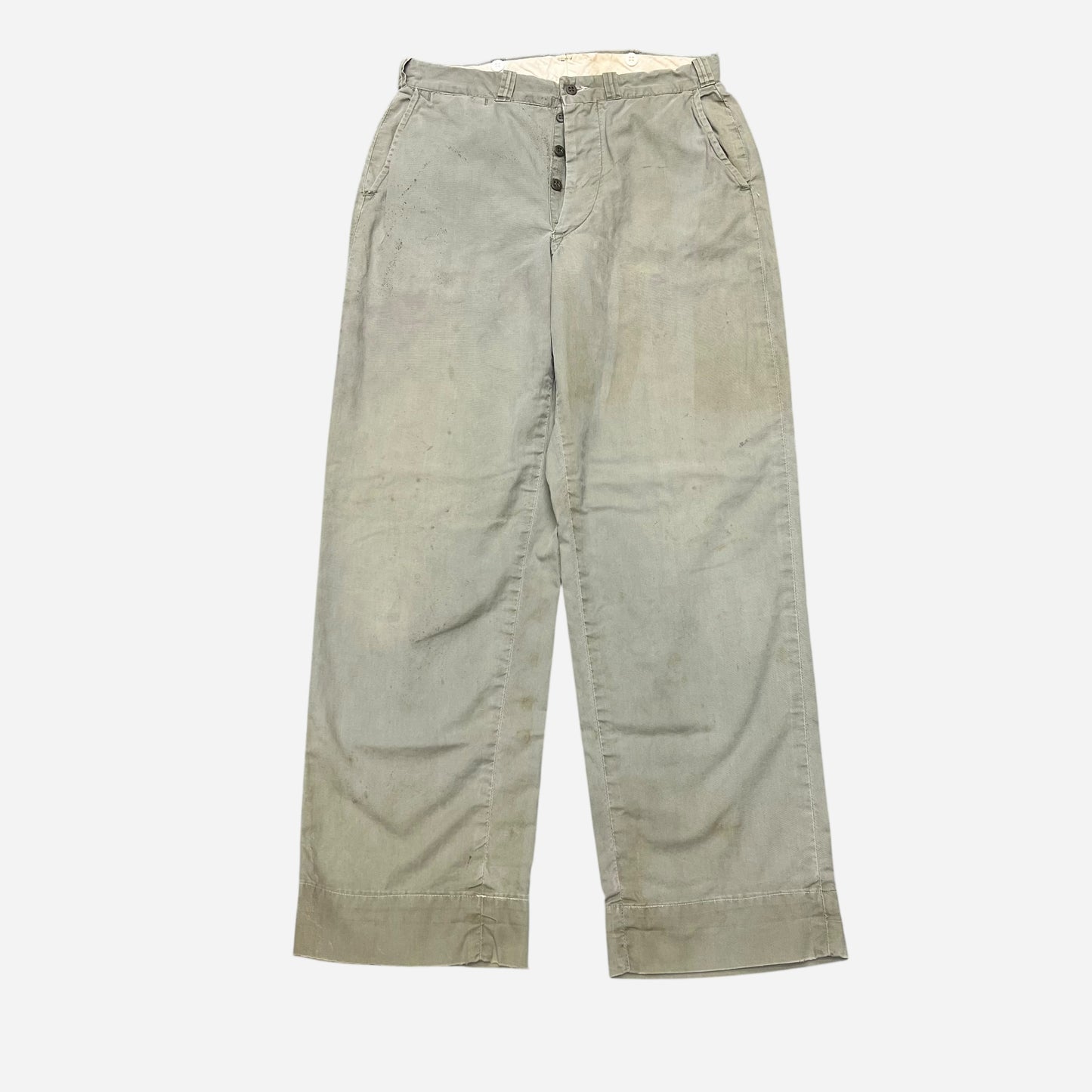 1950s Lee light green cotton button fly work chino pants (31w)