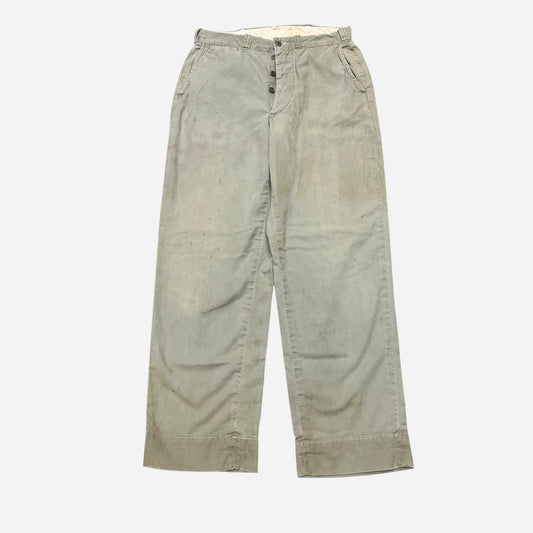 1950s Lee light green cotton button fly work chino pants (31w)