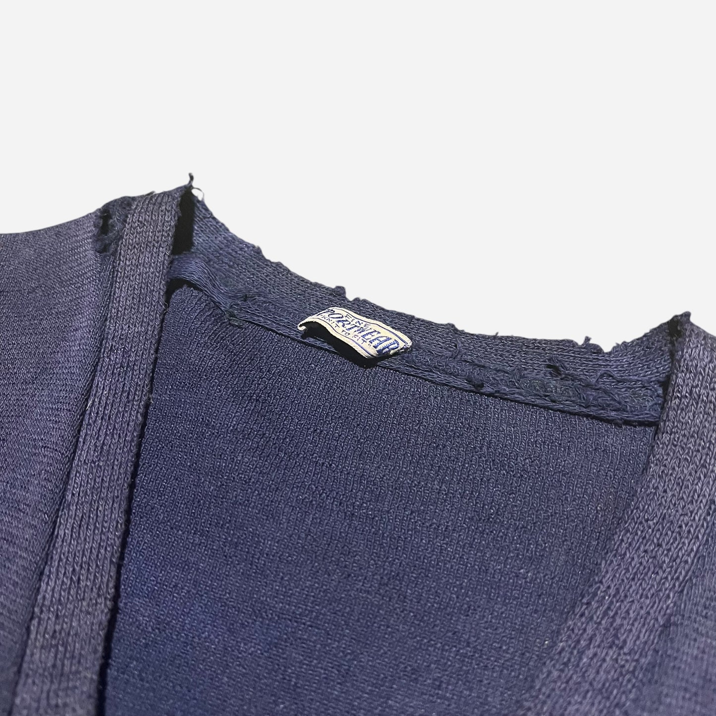 1930s 1940s Purple/navy wool zip up cardigan (S)