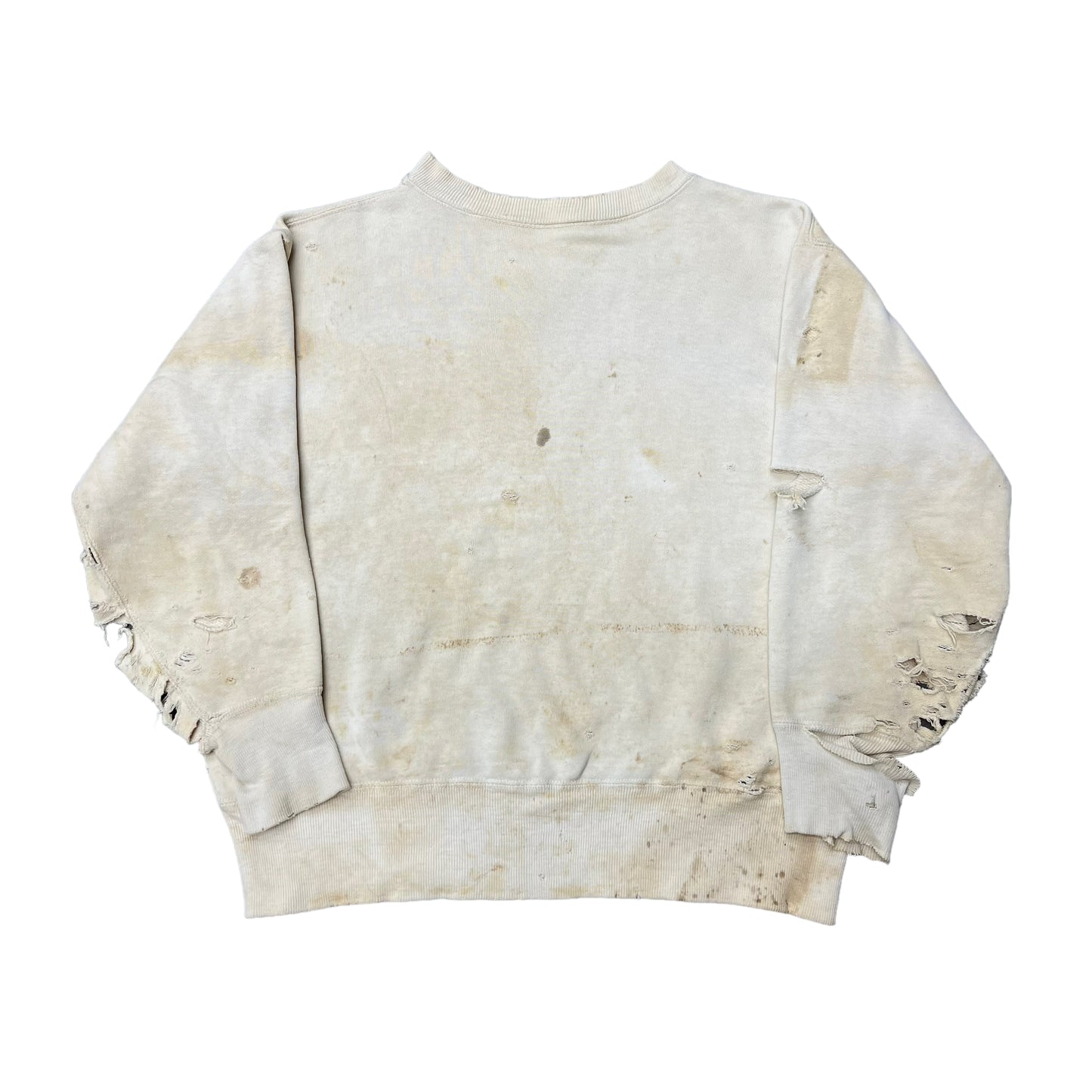 1940s Distressed single-v white sweatshirt (M/L)