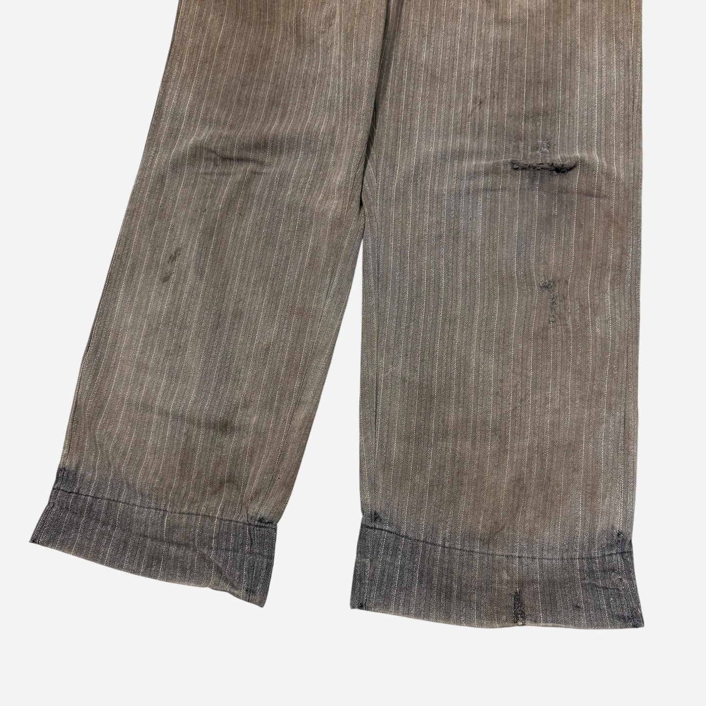 1950s Lee striped salt & pepper cotton button fly work pants (36w)
