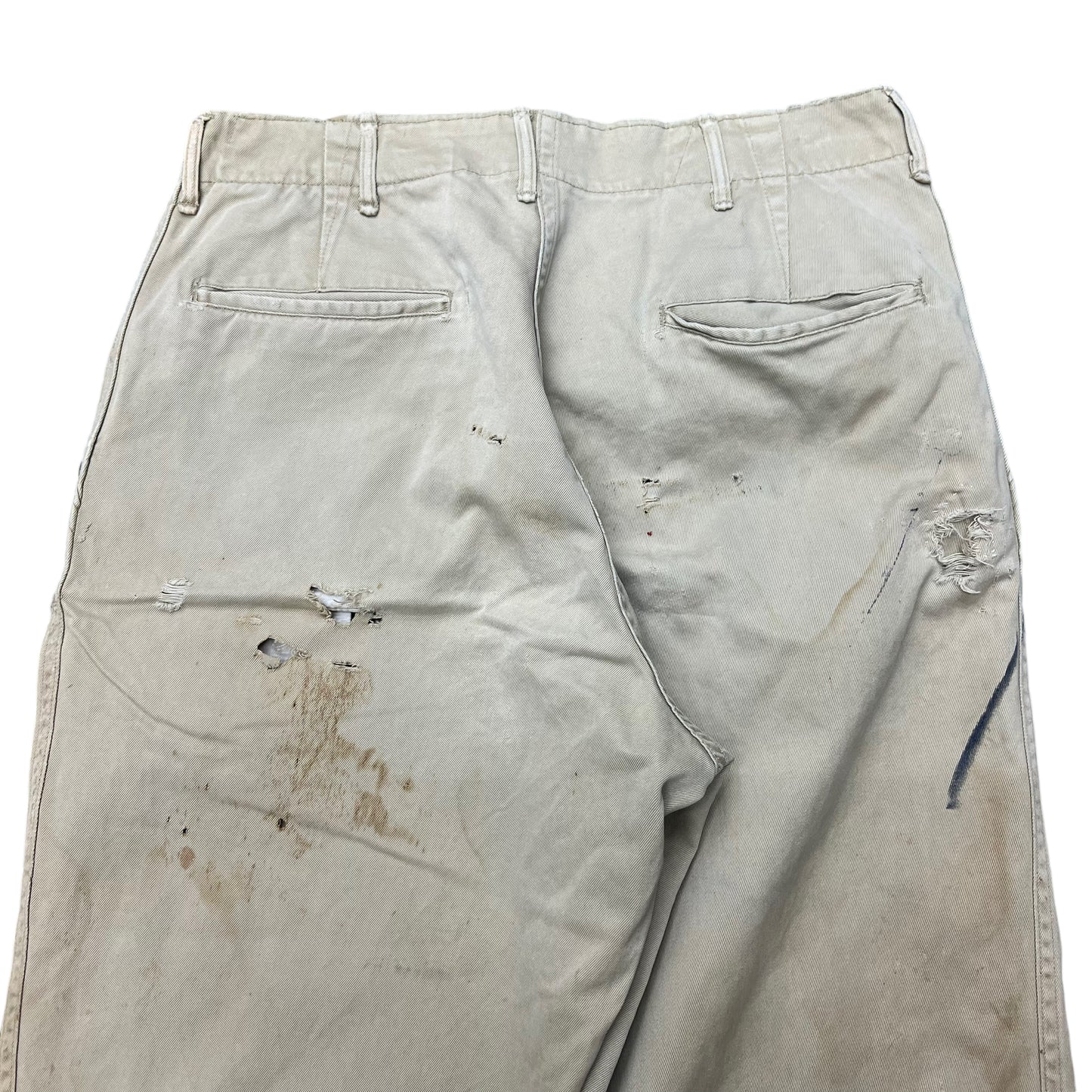 1950s Khaki button fly chino work pants (30w)